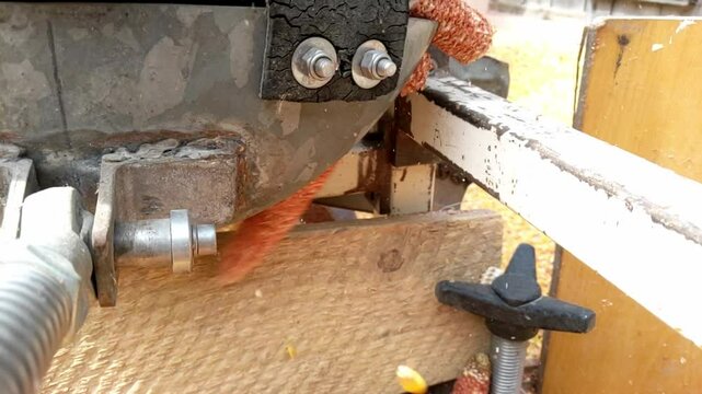 Corn Cobs Ejected from Corn Sheller Machine