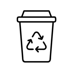 Eco-Friendly Recycling Bin Icon for Waste Management Concept