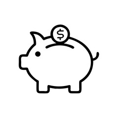 Obraz premium Shiny Piggy Bank Icon for Savings and Finance Concept