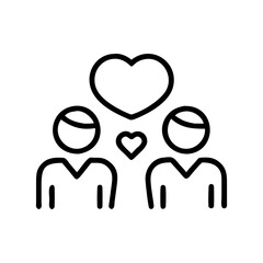 Connected Heart Relationship Icon for Love and Unity Concept