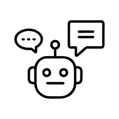 Digital Chatbot Icon for Online Communication and Customer Service