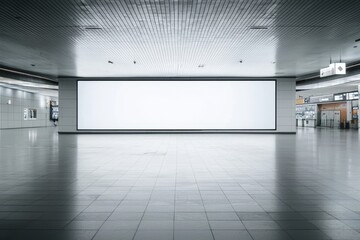 Obraz premium An empty billboard waiting for advertisements in an airport terminal.