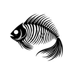 Fototapeta premium fish bone silhouette , fish bone icon, fish bone vector