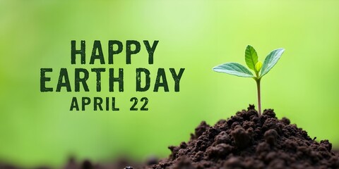 Earth Day celebration typography design with bold green text reading 'World Day Earth' on a light green background.
