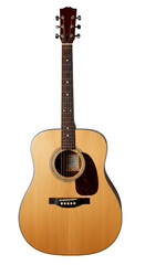 Naklejka premium Acoustic Guitar on white background