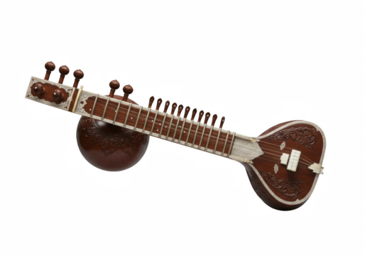 Sitar on a white background