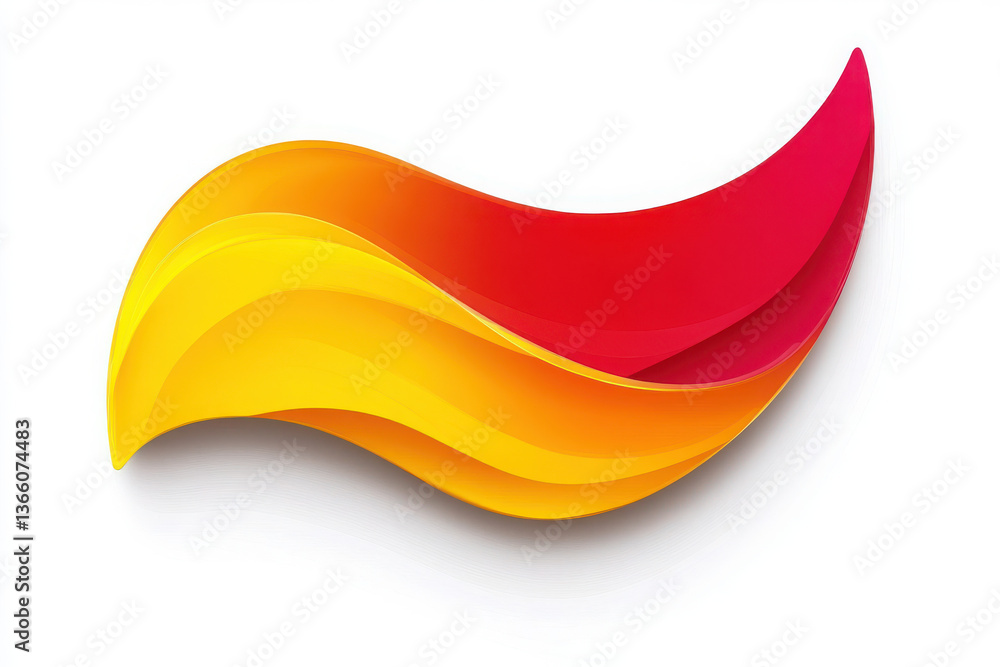 Poster abstract colorful wave design with yellow orange and red gradient on white background