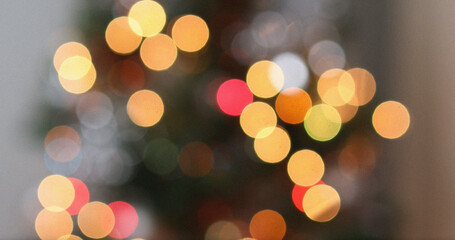 Abstract Festive Bokeh Lights Christmas Holiday Season Blurred Background Winter