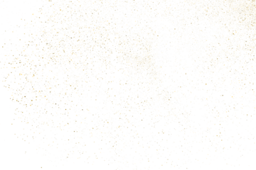 Gold texture pattern on transparent background. Old paper surface. Light golden confetti. Yellow Illustration backdrop. PNG design element.