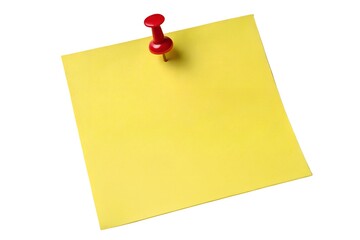 Yellow Sticky Note with Red Push Pin