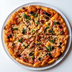 Delicious pizza feast local pizzeria food photography cozy atmosphere top-down view culinary delight