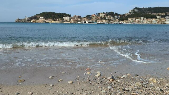 Platja de Port de soller, beach, Port de Soller, Mallorca, Balearic islands, Spain