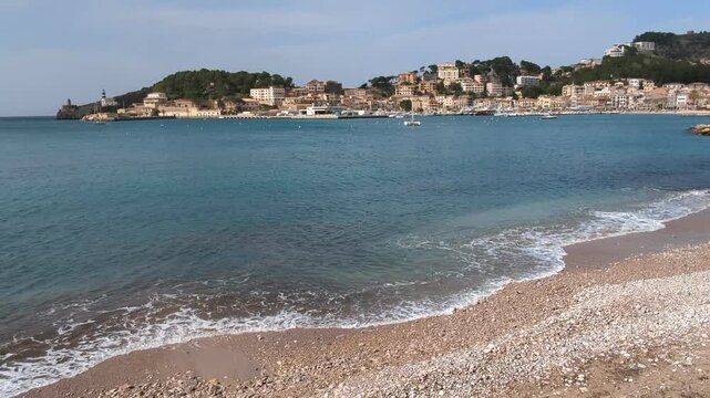 Platja de Port de soller, beach, Port de Soller, Mallorca, Balearic islands, Spain