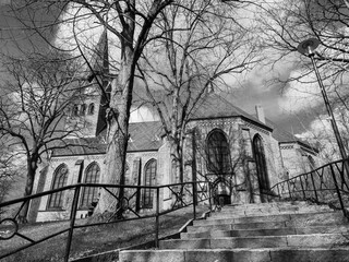 Stadtkirche Malchow in s/w
