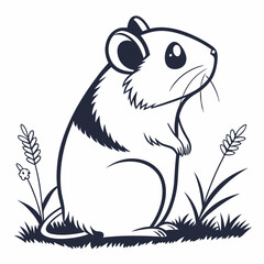 Fototapeta premium Hamster silhouette icon vector