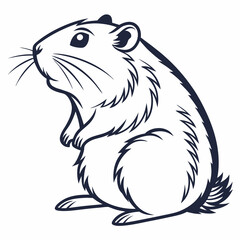 Hamster silhouette icon vector