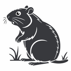 Hamster silhouette icon vector