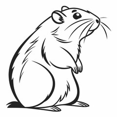 Hamster silhouette icon vector