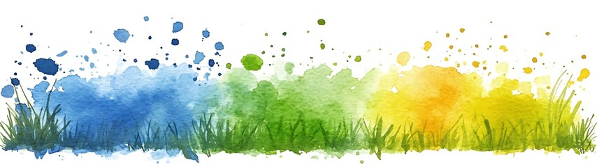 Obraz premium Watercolor Grass Gradient.