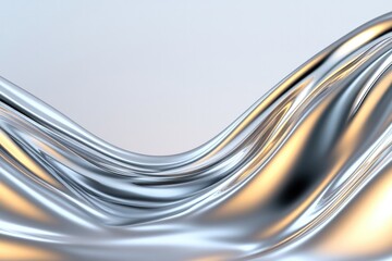 Fluid metallic waves create seamless blend of light and texture,