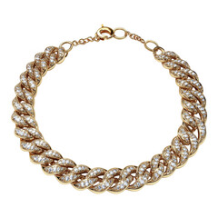 Obraz premium Thick Gold Curb Chain Bracelet with Secure Clasp