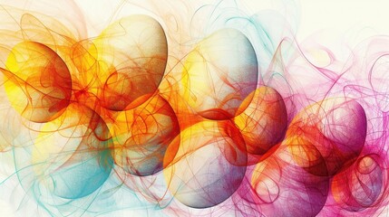 Serene Egg Decorations in Pastel Colors: Harmonious Line Art with Golden Ratio Accents under Gentle, Selective Diffused Light