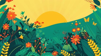 Vibrant Decorative Clip Art Design with Rule of Thirds Composition in High Angle View under Natural Light and Depth of Field