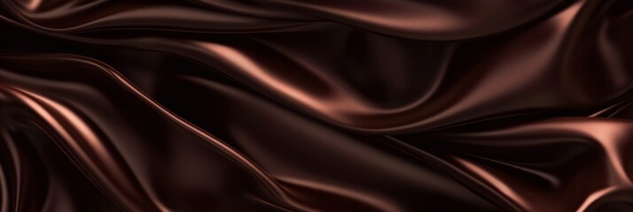 Obraz premium Elegant chocolate silk background with gentle folds and light reflections