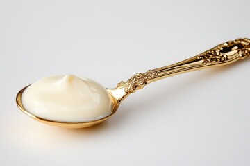 silver spoon on white background