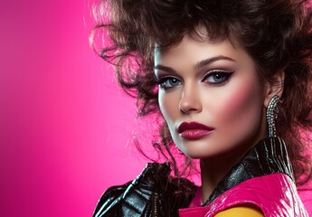Fototapeta premium Embracing the Bold Aesthetics of 1980s Fashion