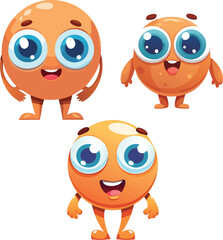 set of funny cartoon bird