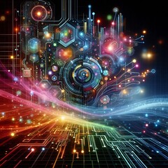 Fototapeta premium Corporate Innovation & Market Expansion: Professional Analyzing Network Structure and Financial Trends