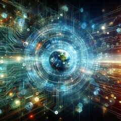 Fototapeta premium Corporate Innovation & Market Expansion: Professional Analyzing Network Structure and Financial Trends