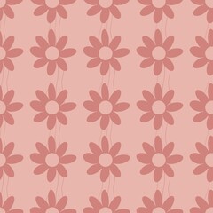 seamless pattern with pink flowers