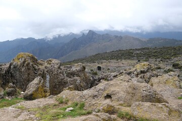Mountain scenery around  Shira Cave Camp, Kilimanjaro, Machame Route, Tanzania