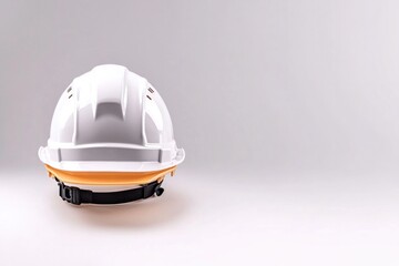 Fototapeta premium Hard hat positioned centrally against minimalist backdrop, empha