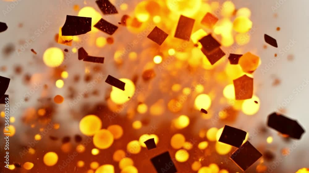 Poster abstract explosion of light and fragments: capturing a moment of dynamic energy with this abstract c