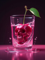 Crimson Temptation Skull and Cherry Fusion