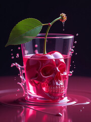 Crimson Temptation Skull and Cherry Fusion