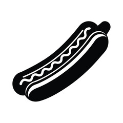 Delicious isolated cartoon hotdog vector illustration features a hot sausage in a bun with mustard and ketchup, a fast food snack or meal