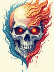 Fire and Ice Skull A Fusion of Opposing Forces