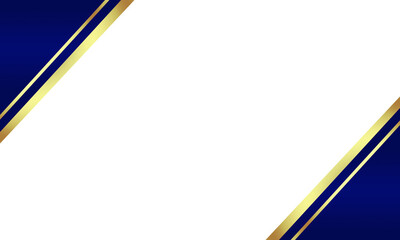 Abstract dark blue gold luxury diagonal corner card frame as cover decoration isolated on white background