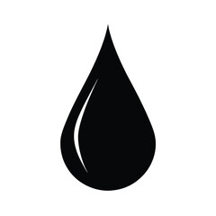 Black oil droplet and water drop illustration