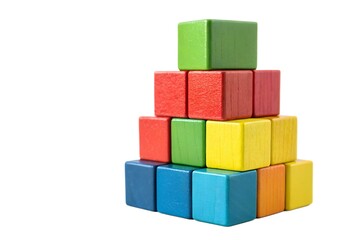 Colorful Wooden Blocks Pyramid