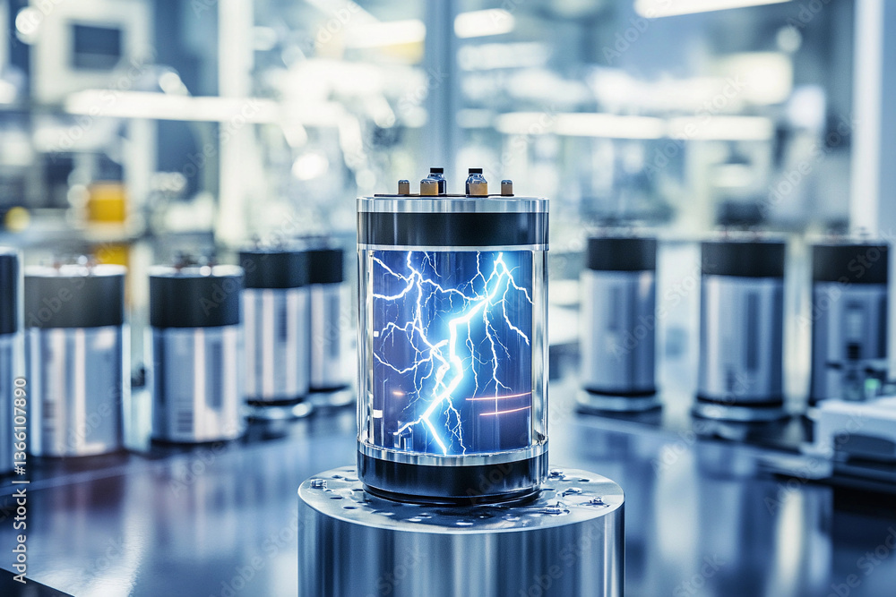 Aufkleber Innovative battery research in advanced laboratory setting Generative AI