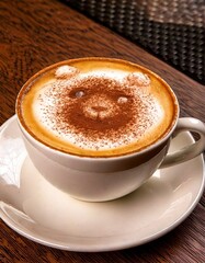 Obraz premium コーヒー, コップ, 飲む, カフェ, エスプレッソ, カプチーノ, ドリンク, 白, 熱い, 朝食, 茶色, カフェイン, テーブル