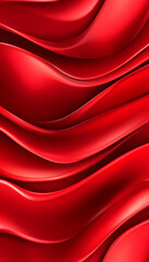 Red flowing fabric with smooth, curved lines in a soft and elegant pattern design