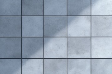 Gray tiled surface with subtle shadows creates modern, minimalis