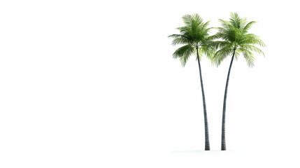 Obraz premium Two Palm Trees Isolated On White Background