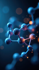 Magnesium Glycinate molecule with firework-like bursts of light energy.